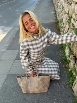 Mirandine jakke med tern - Hvid/grå