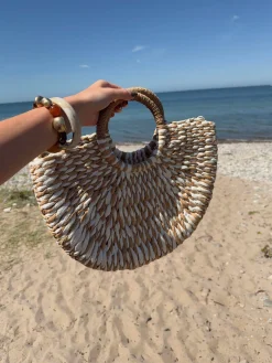 Monza flettet taske - Beige