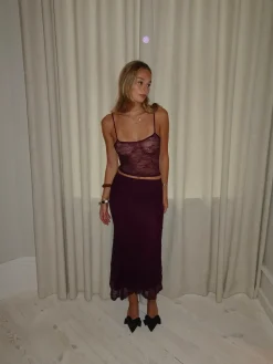 Nadja asymmetrisk nederdel i blonde - Lilla