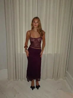 Nadja asymmetrisk nederdel i blonde - Lilla