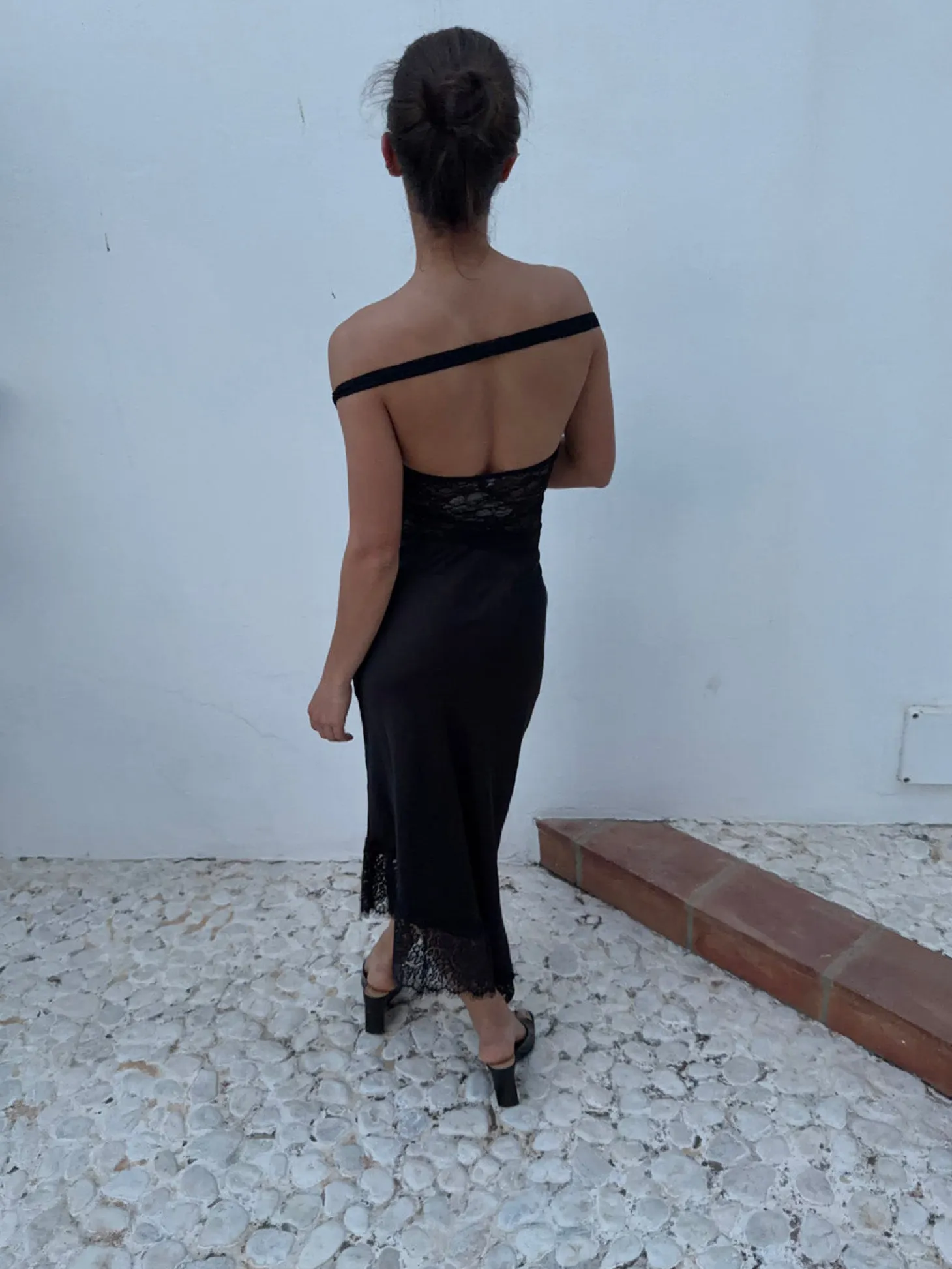 Nicoline off shoulder-top i blonde - Sort