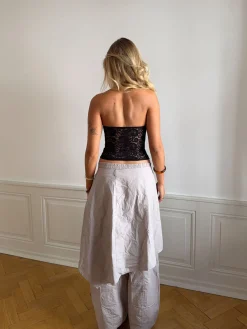 Nora bandeautop i blonder - Sort