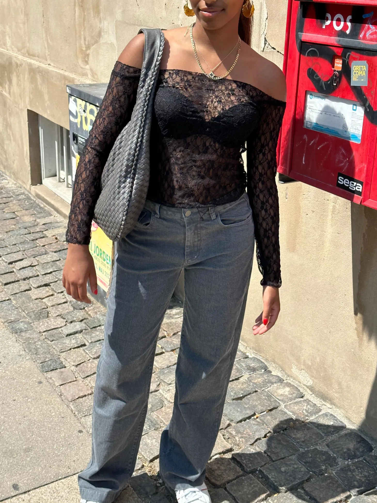 Nuna lavtaljede jeans - Grå