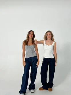 Nuna lavtaljede jeans - Mørk denim