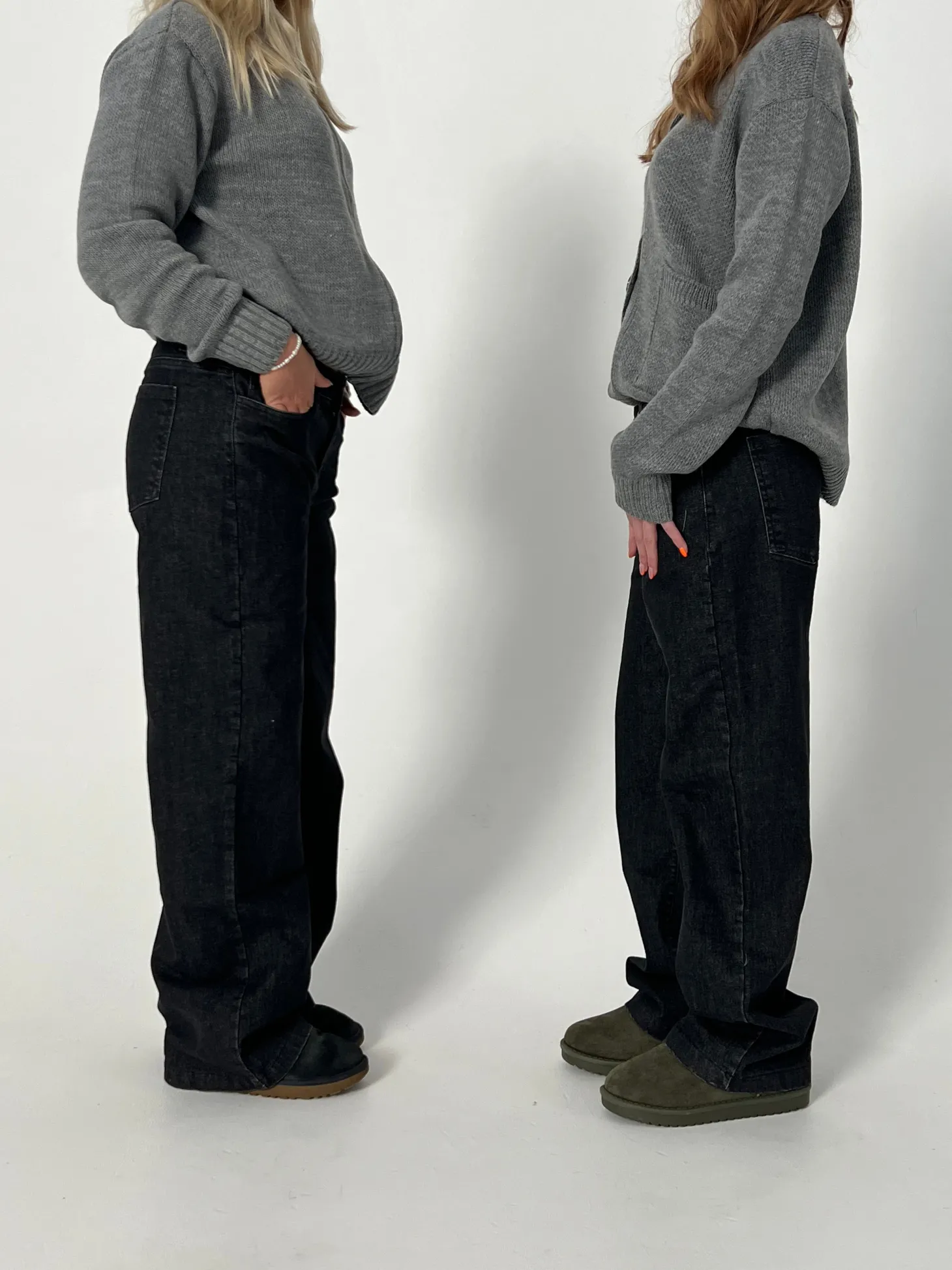 Nuna lavtaljede jeans - Sort