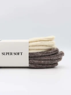 2-pak strikkede strømper - Beige/brun