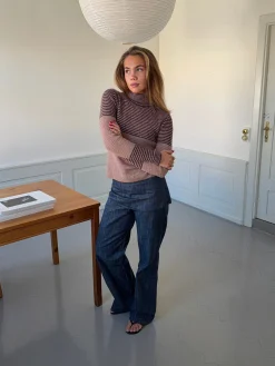 Petra bukser med fold - Blå