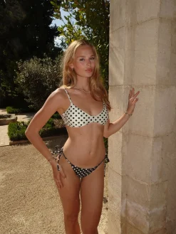 Pola bikini med polkaprikker - Sort/hvid