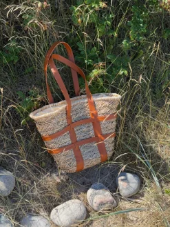 Puglia flettet taske med læder detaljer - Beige/brun