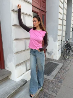 Ranaya bluse - Lyserød/brun/beige
