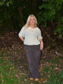 Rancy strikket mohair t-shirt - Off white