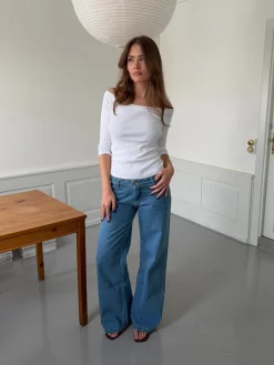 Ranya lavtaljede jeans - Blå