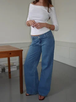 Ranya lavtaljede jeans - Blå