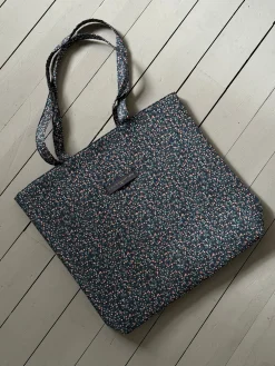 Rhodes net med blomster - navy/grøn