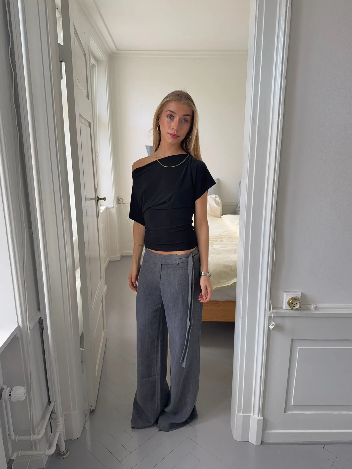 Ronya bukser med bælte - Grå