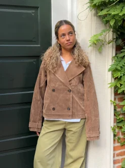 Rosie jakke i ruskind - Brun