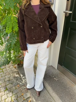 Rosie jakke i ruskind - Mørkebrun