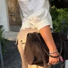 Rowan taske med flet - Mørkebrun