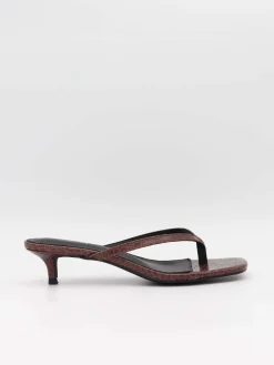 Safine mules med krokodilleprint - Brun