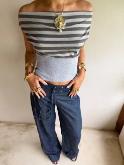 Scandivv bukser med bindebånd - Navy