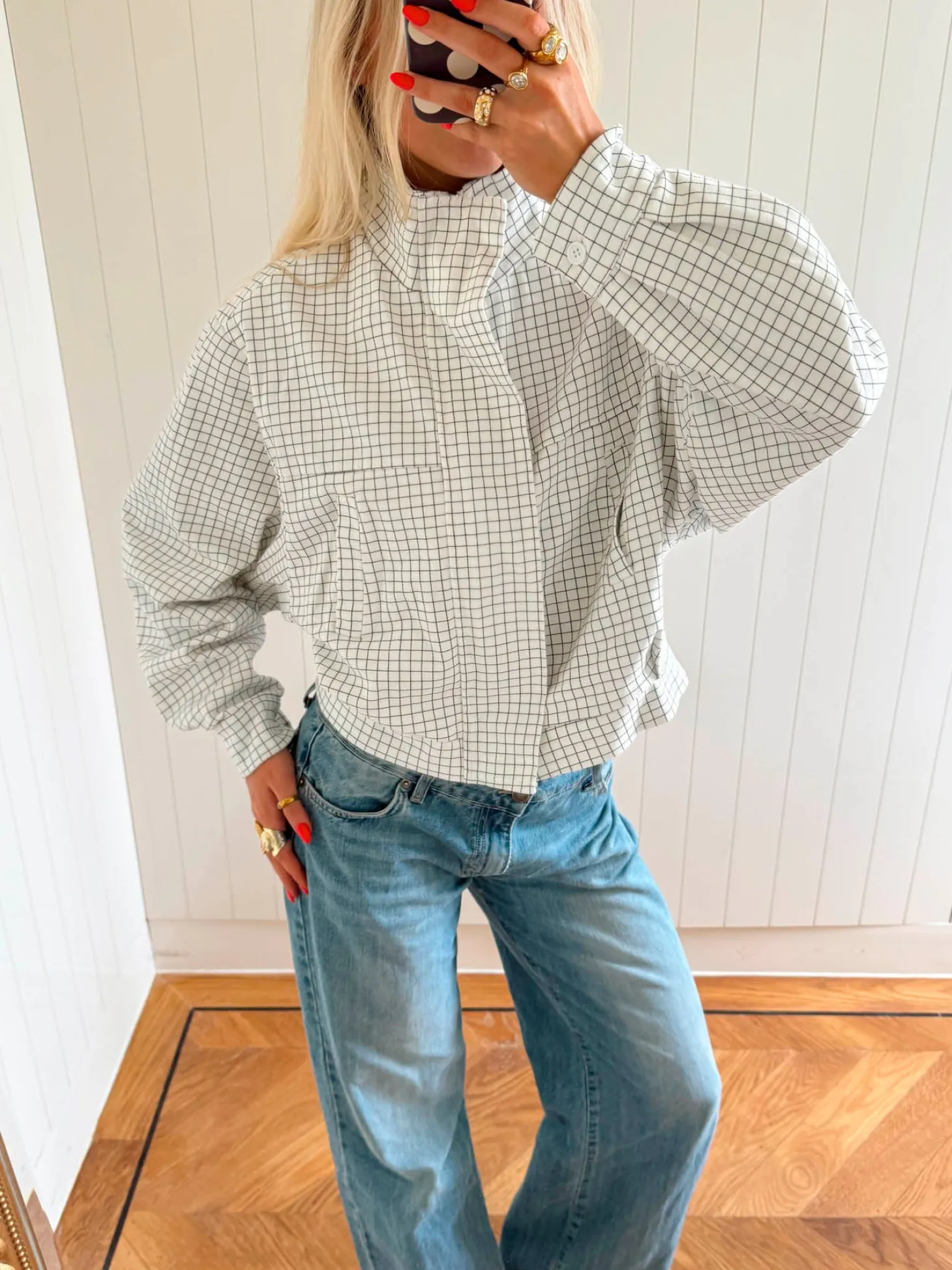 Scandivv jakke med tern - Hvid