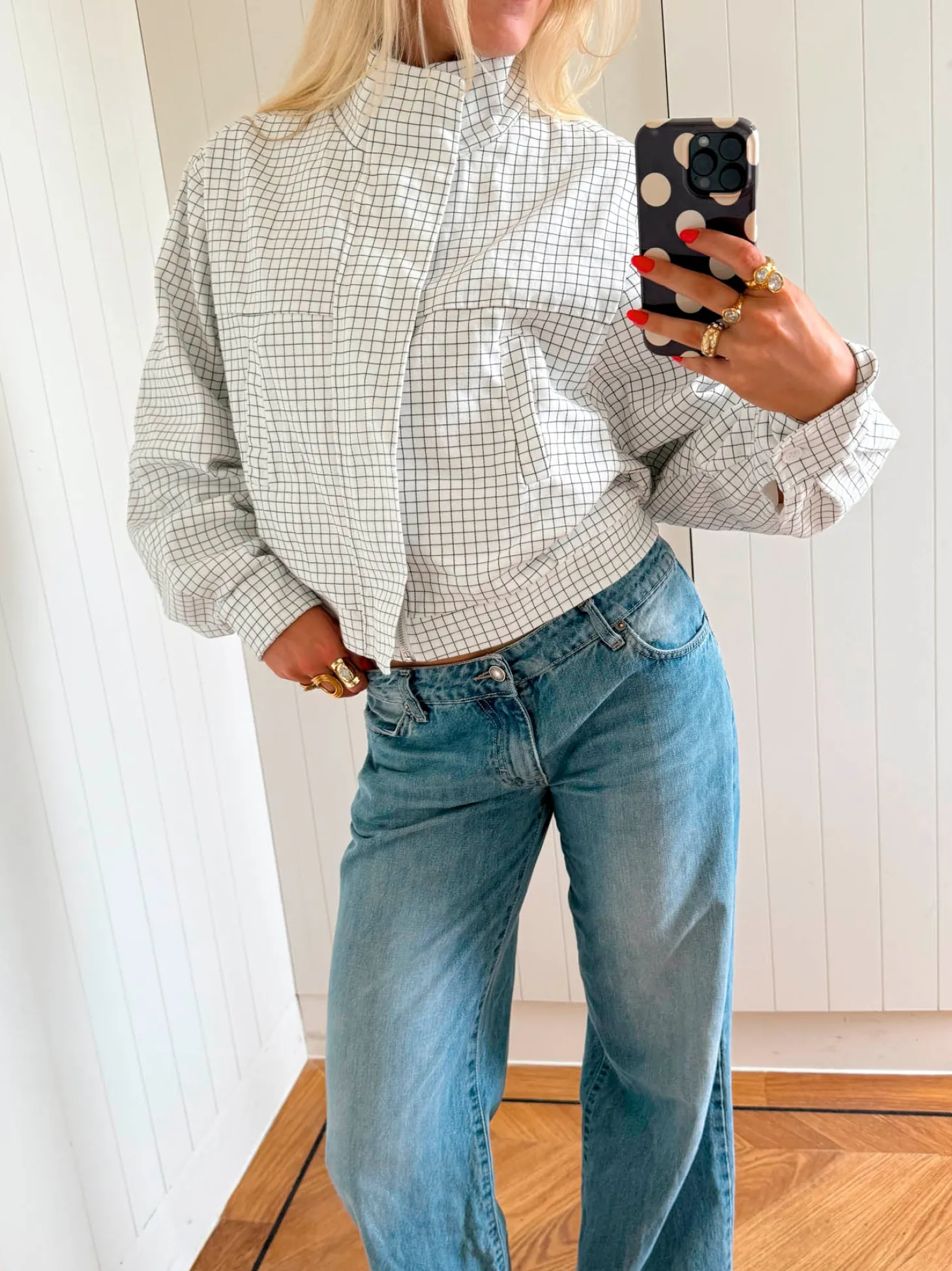 Scandivv jakke med tern - Hvid