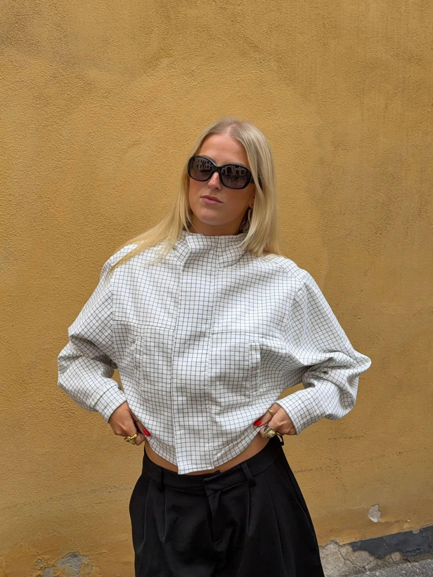 Scandivv jakke med tern - Hvid
