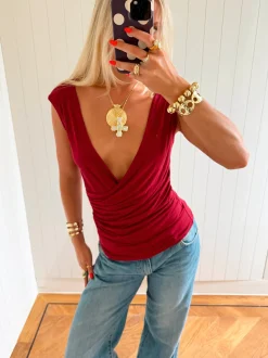 Scandivv v-neck top - Rød