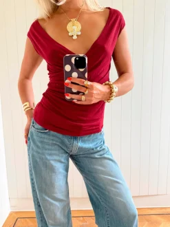 Scandivv v-neck top - Rød