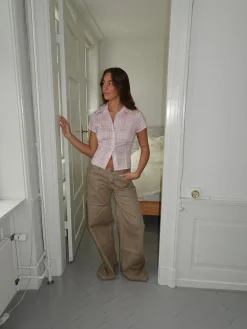 Selia lavtaljede jeans - Taupe