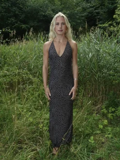 Sienna kjole med mønster - Brun/grå