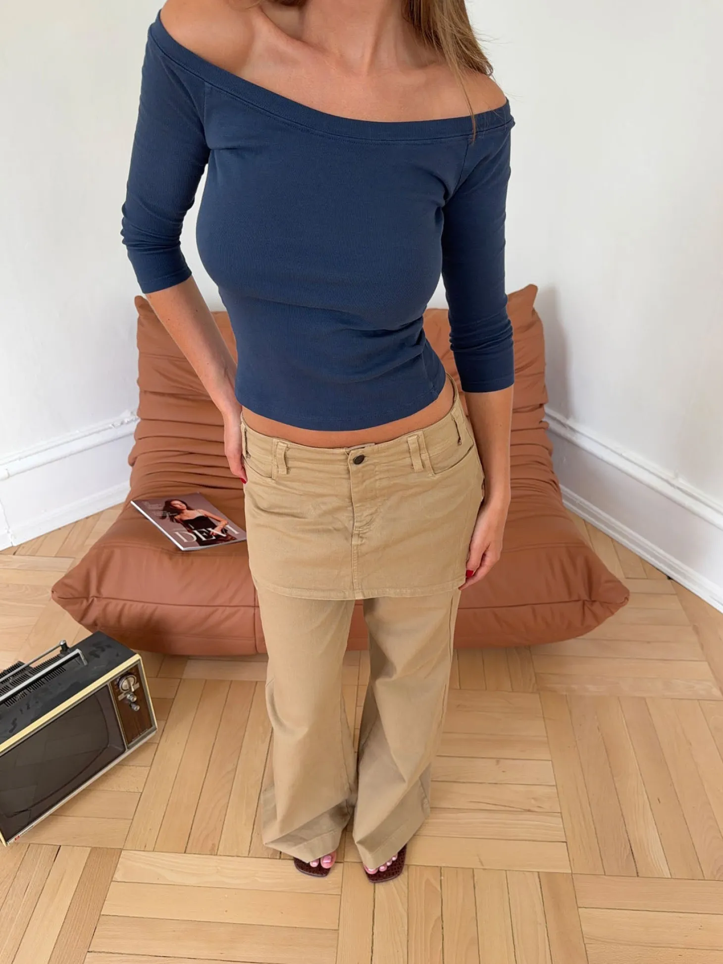 Sisivilia bluse med trekvartærmer - Navy