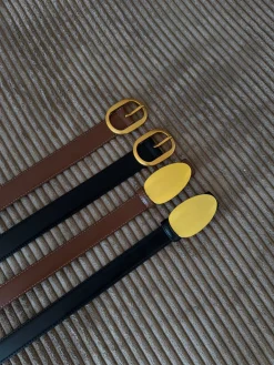 Sleek bælte - Brun/guld