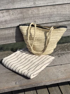 Spencer flet taske - Beige/sort
