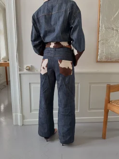 Suivinia jeans med koprint - Blå