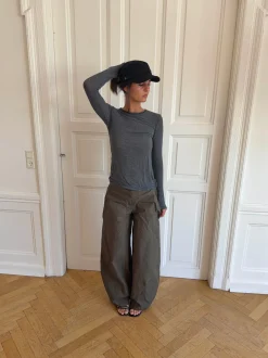 Suzy bluse med striber - Sort/grå
