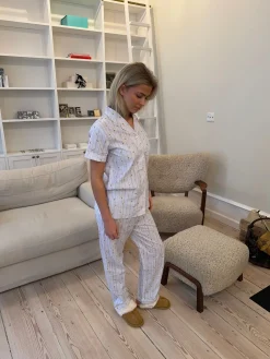 Tinna pyjamassæt med isvafler - Blå/hvid
