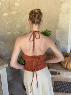 Tinnia halterneck top - Orange