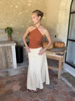 Tinnia halterneck top - Orange