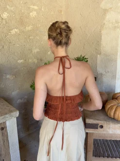 Tinnia halterneck top - Orange