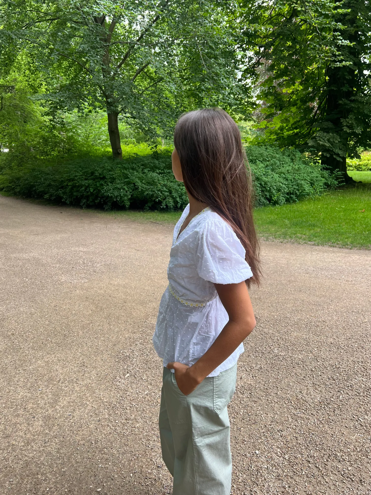 Toria top med blomster - Hvid