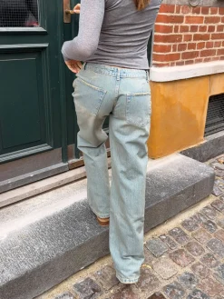 Tuva lavtaljede jeans - Lys denim