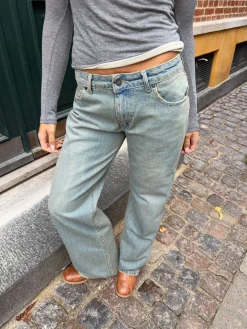 Tuva lavtaljede jeans - Lys denim