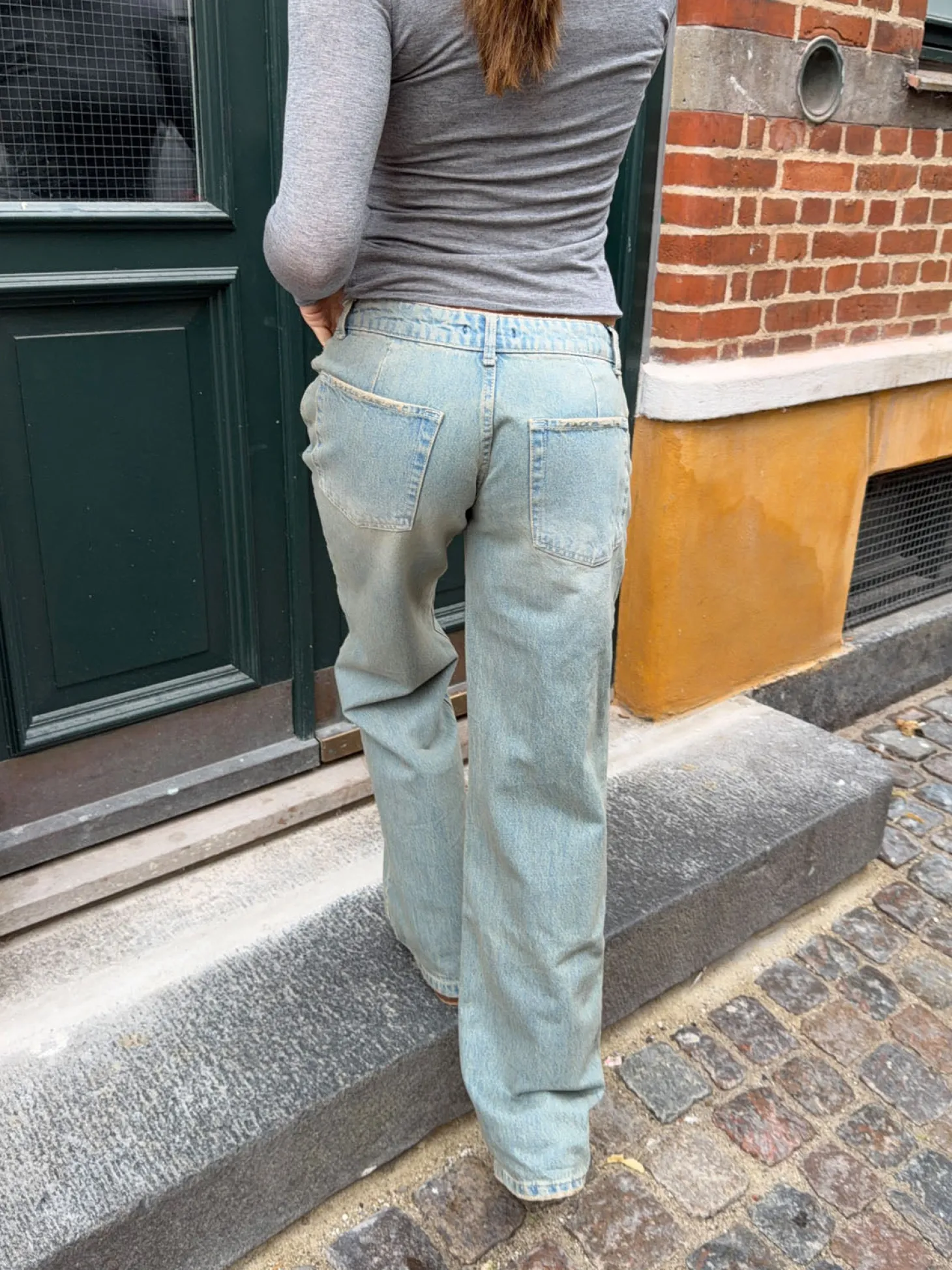 Tuva lavtaljede jeans - Lys denim