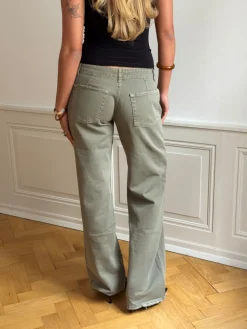 Tuva lavtaljede jeans - Sage grøn