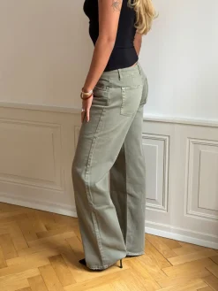 Tuva lavtaljede jeans - Sage grøn