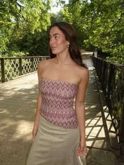 Vanya top - Pink/brun