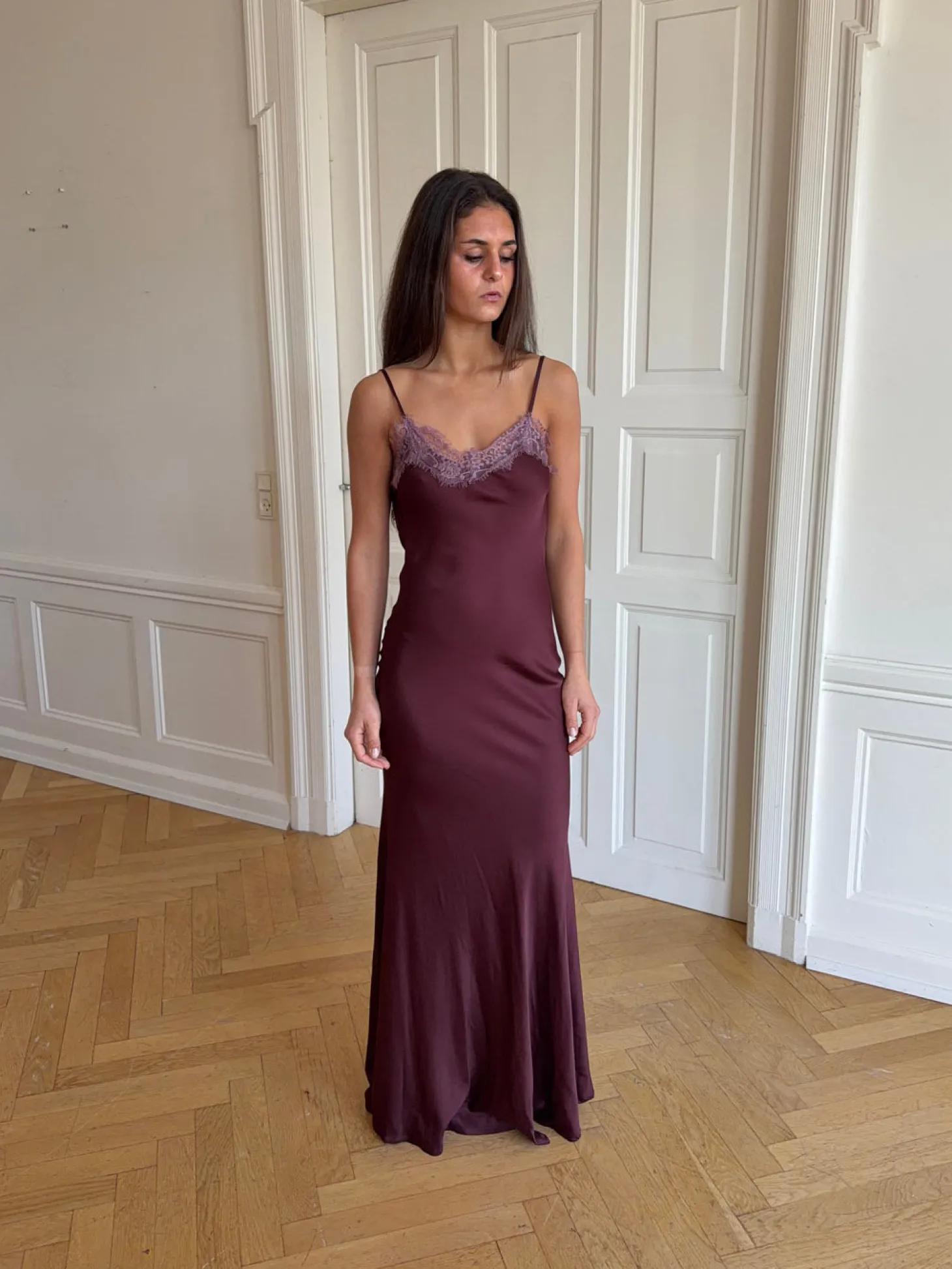 Vera satinkjole - Lilla