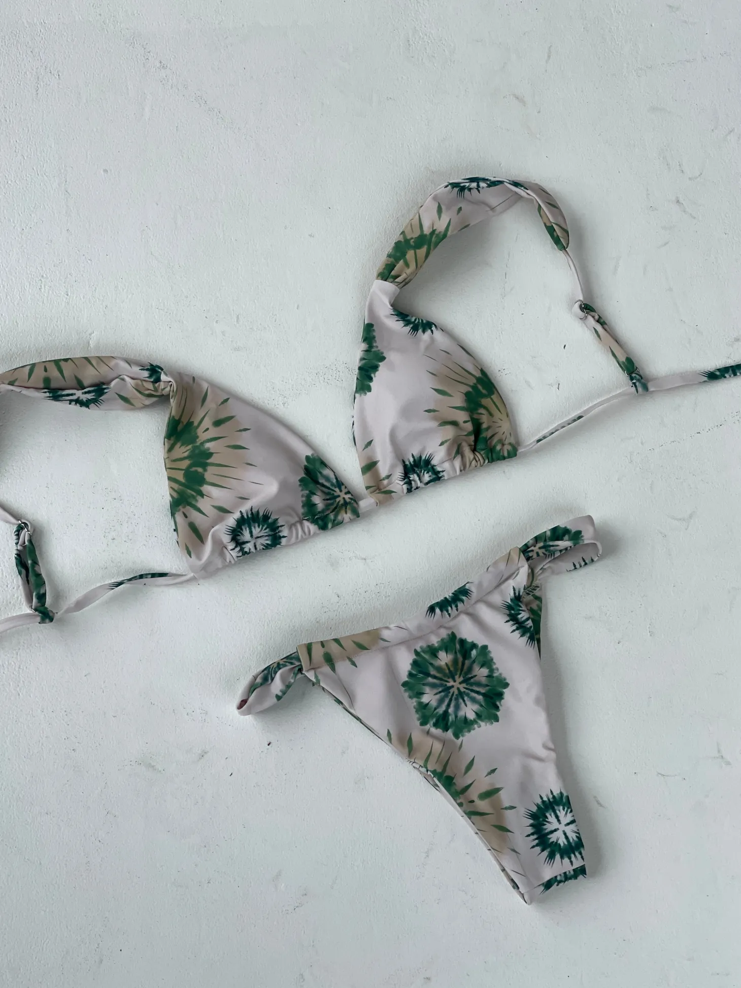 Veronica bikini med mønster - Hvid/grøn