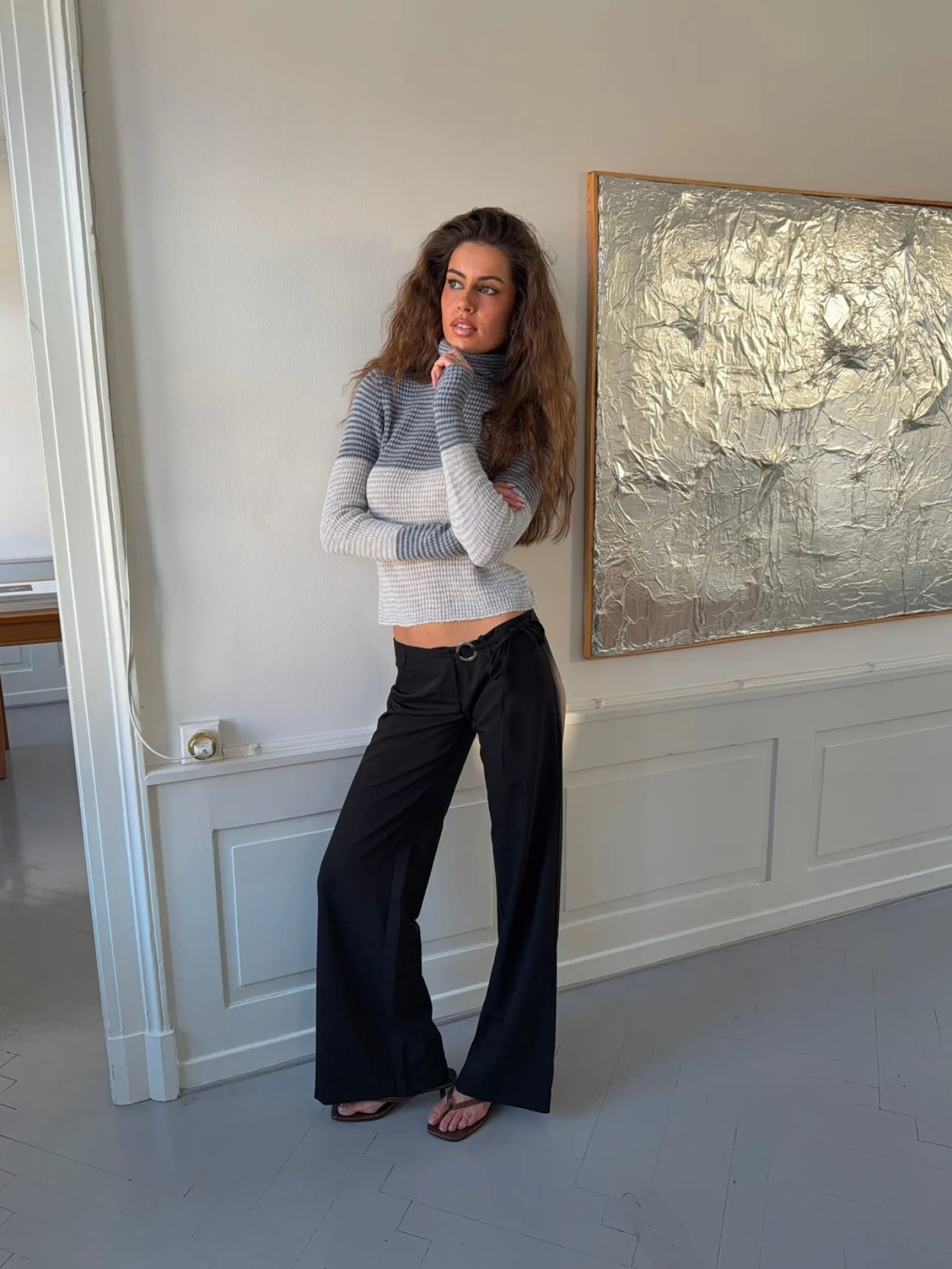 Vinna suitbukser med metalring - Sort